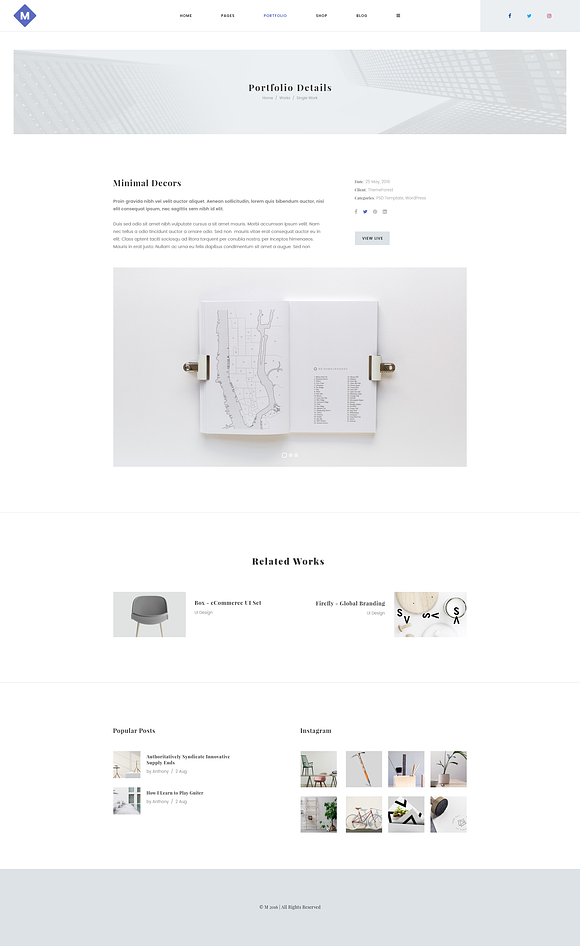 M - Minimal PSD Portfolio Template in Landing Page Templates - product preview 13