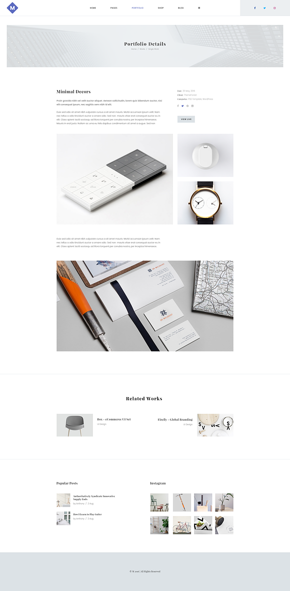 M - Minimal PSD Portfolio Template in Landing Page Templates - product preview 14