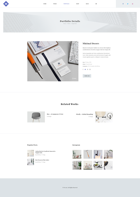 M - Minimal PSD Portfolio Template in Landing Page Templates - product preview 15