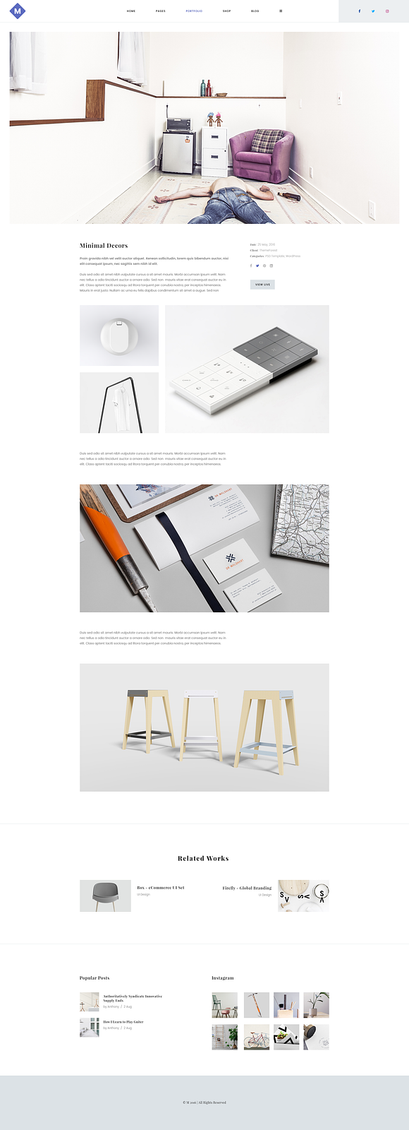 M - Minimal PSD Portfolio Template in Landing Page Templates - product preview 16