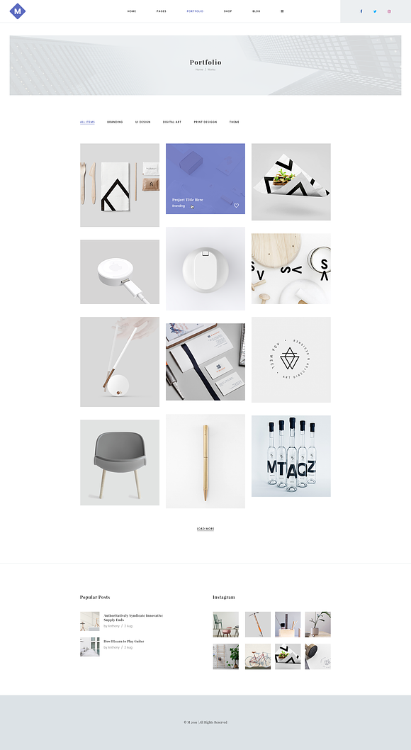 M - Minimal PSD Portfolio Template in Landing Page Templates - product preview 17
