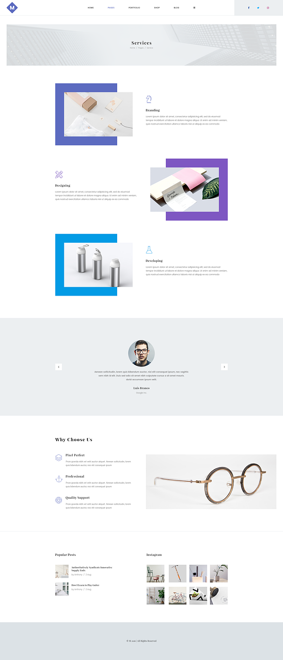 M - Minimal PSD Portfolio Template in Landing Page Templates - product preview 18