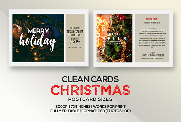 Set of Christmas Cards Kit & Flyers in Flyer Templates - product preview 2