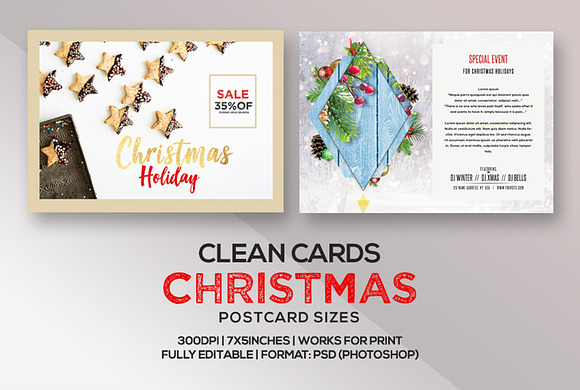Set of Christmas Cards Kit & Flyers in Flyer Templates - product preview 3