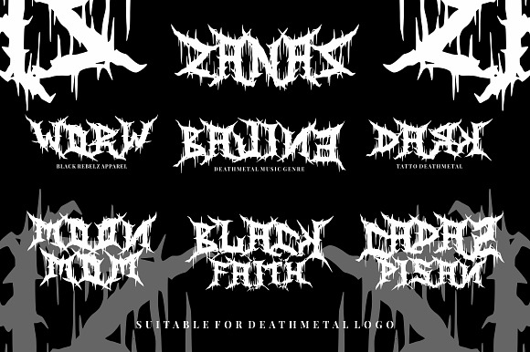 Zanaz - Deathmetal Font in Blackletter Fonts - product preview 5