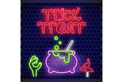 Trick or Treat Neon Banner