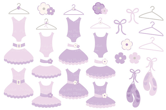 Lavender Ballet Tutus Clipart in Illustrations - product preview 1