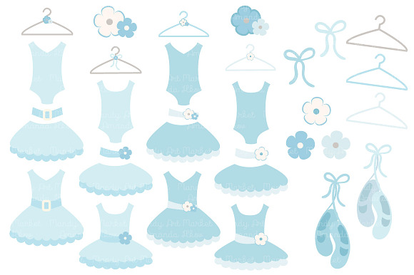 Soft Blue Ballet Tutus Clipart in Illustrations - product preview 1