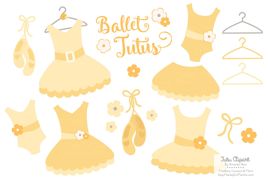 Sunshine Ballet Tutus Clipart in Illustrations - product preview 8