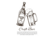 Craft Beer Bottle and Glass Promo