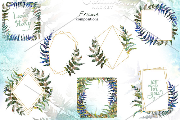 Fern leaf clipart watercolor png in Illustrations - product preview 2