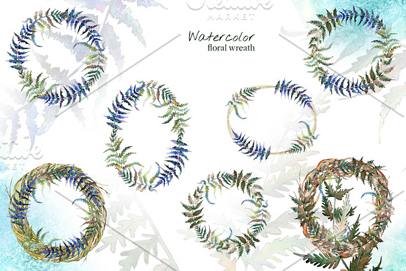 Fern leaf clipart watercolor png in Illustrations - product preview 4