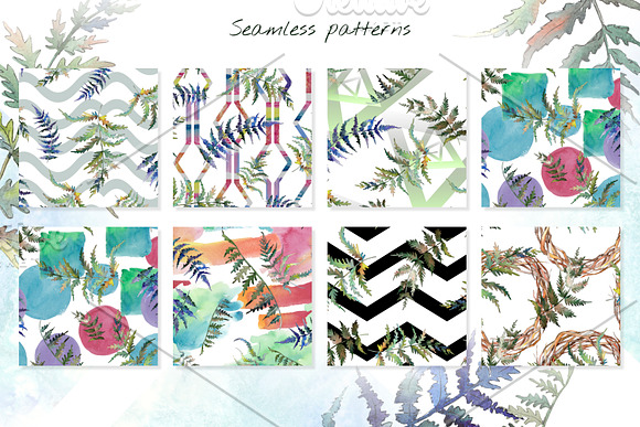 Fern leaf clipart watercolor png in Illustrations - product preview 5
