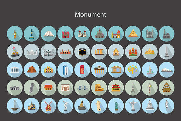 Flat Vector Icons Monument Pack V2 in Icons - product preview 4