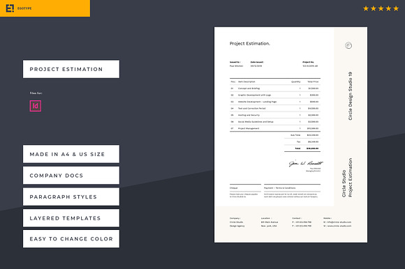 Brief - Estimation - Invoice in Stationery Templates - product preview 1