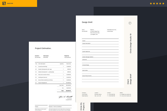 Brief - Estimation - Invoice in Stationery Templates - product preview 2