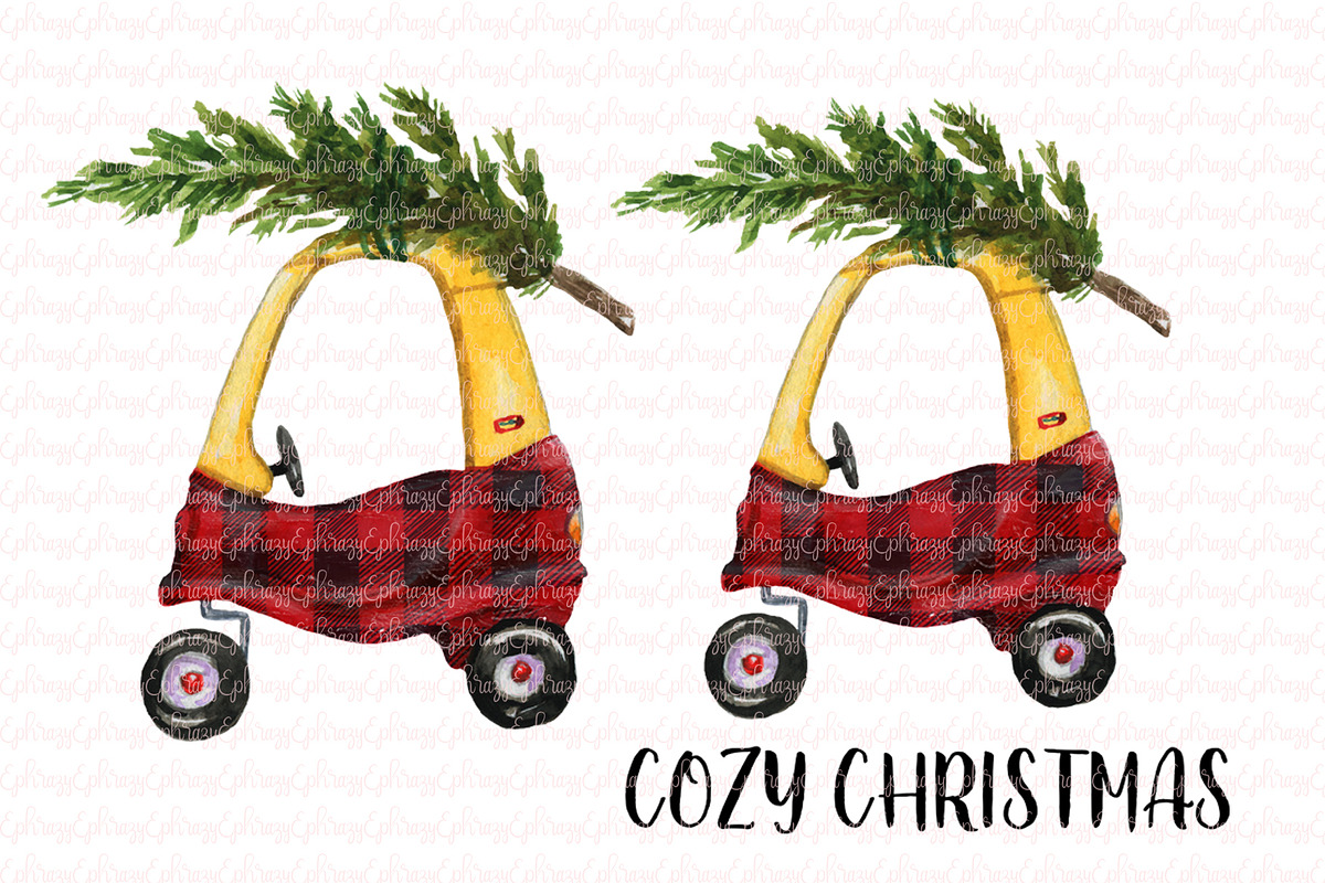 Baby car, coupe, plaid clipart in Illustrations - product preview 8