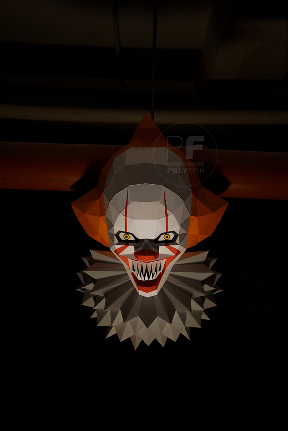 DIY Pennywise 2019 3D model template in Templates - product preview 1