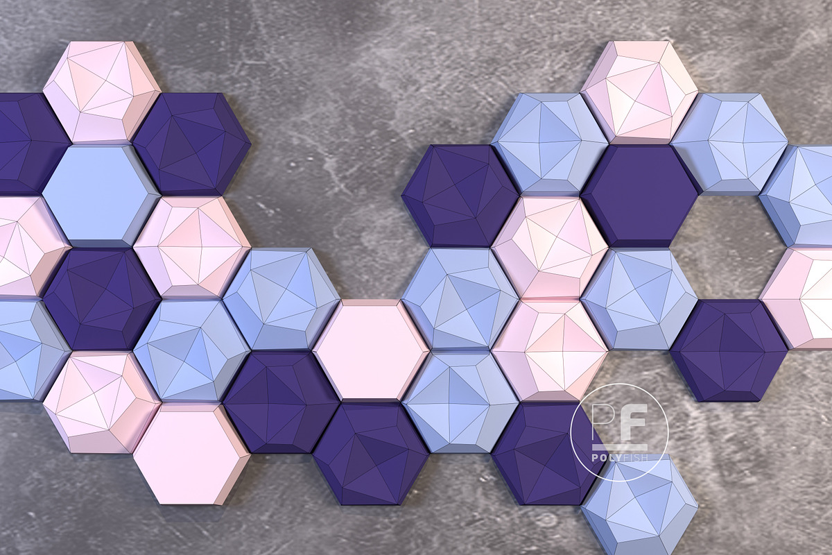 DIY Honeycomb Set 3D model template in Templates - product preview 8