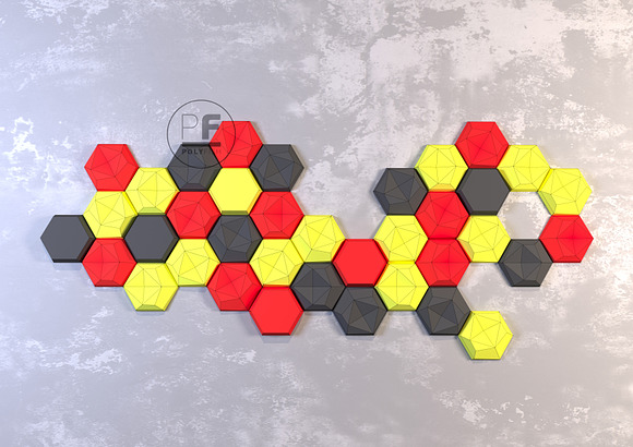 DIY Honeycomb Set 3D model template in Templates - product preview 2