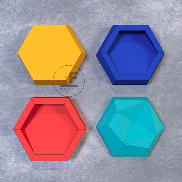 DIY Honeycomb Set 3D model template in Templates - product preview 3