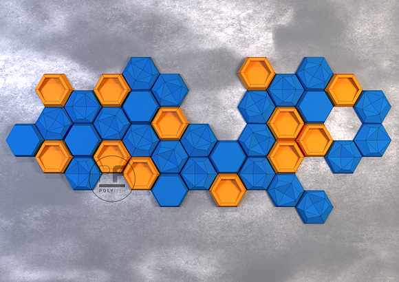 DIY Honeycomb Set 3D model template in Templates - product preview 5