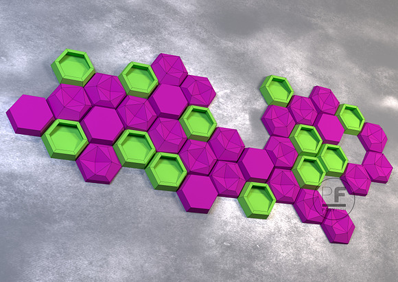 DIY Honeycomb Set 3D model template in Templates - product preview 6