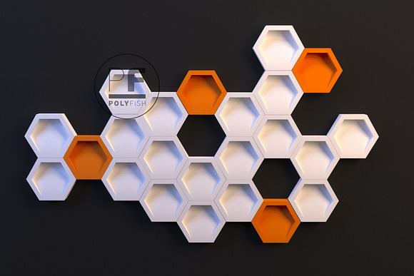 DIY Honeycomb Set 3D model template in Templates - product preview 8