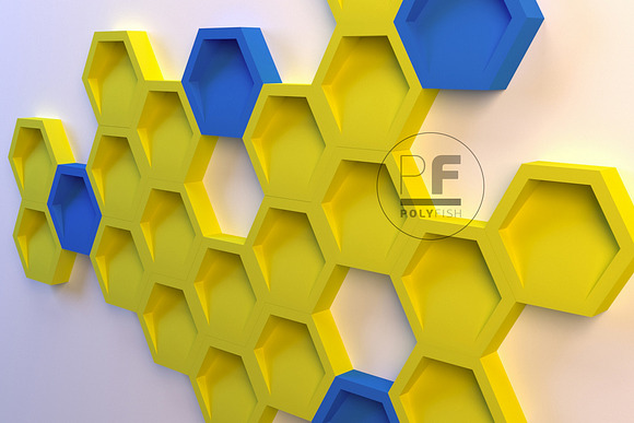 DIY Honeycomb Set 3D model template in Templates - product preview 10