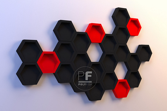 DIY Honeycomb Set 3D model template in Templates - product preview 11