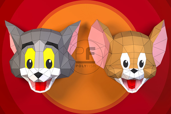 DIY Tom and Jerry 3D model template
