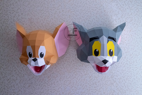 DIY Tom and Jerry 3D model template in Templates - product preview 1