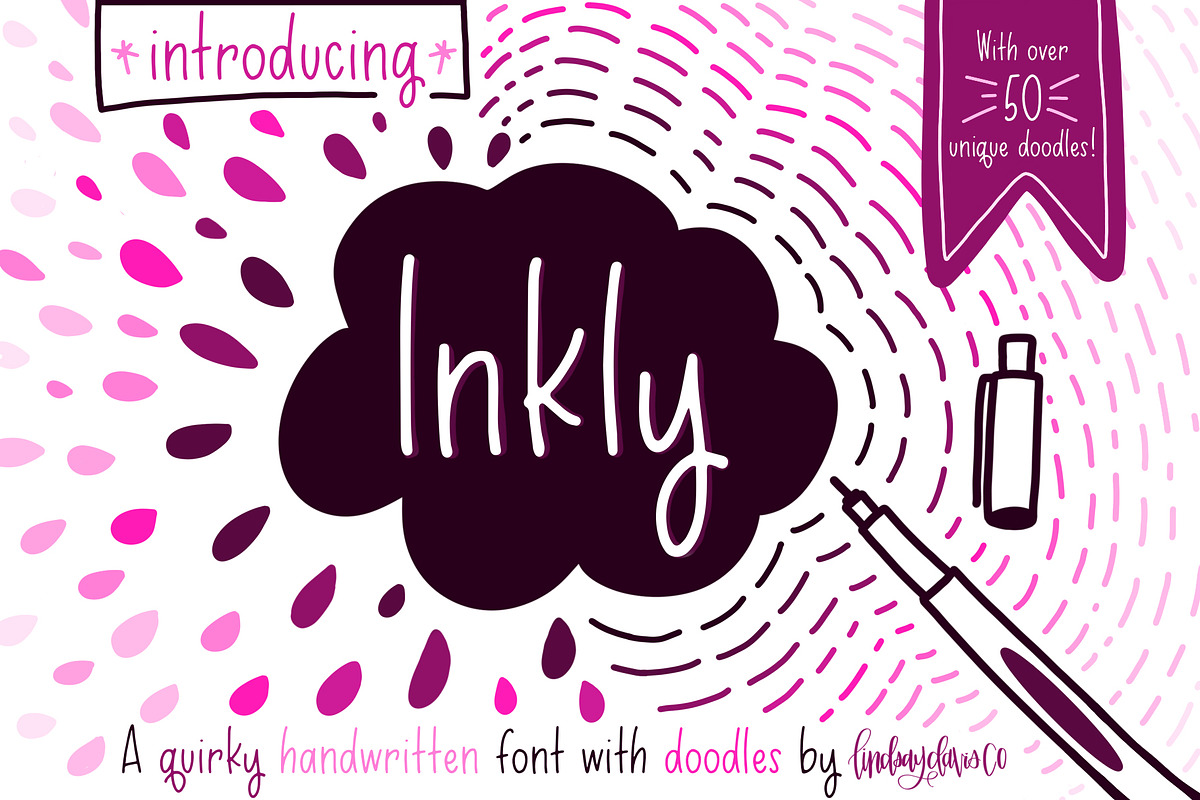 Inkly Font + Doodles in Sans-Serif Fonts - product preview 8