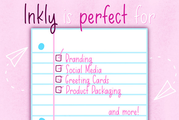 Inkly Font + Doodles in Sans-Serif Fonts - product preview 3