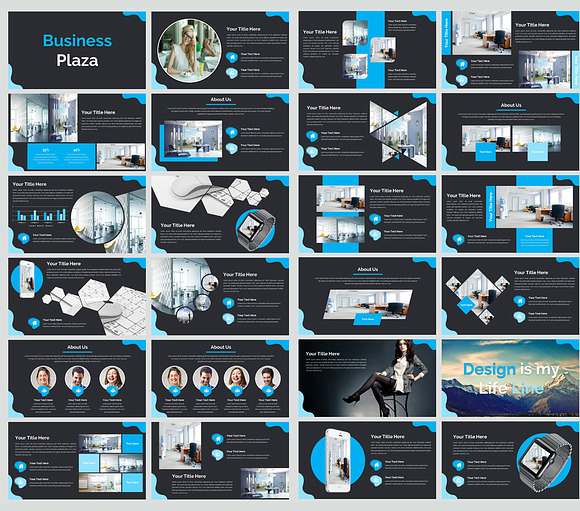 Business Plaza Powerpoint Template in PowerPoint Templates - product preview 1