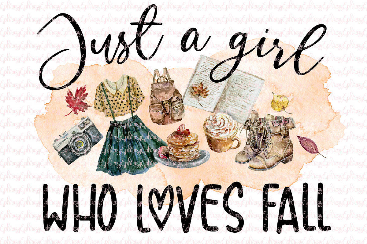 Just a girl who loves fall. in Illustrations - product preview 8