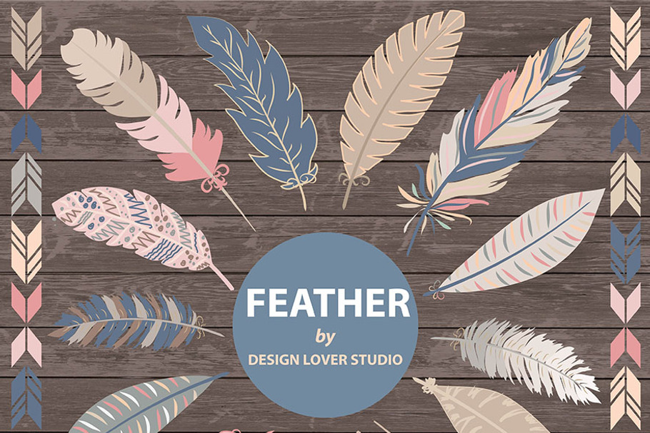 VECTOR Feather clipart navy blue