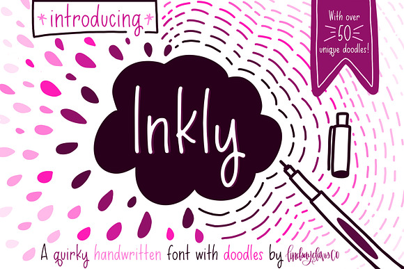 Inkly Font + Doodles in Sans-Serif Fonts - product preview 7