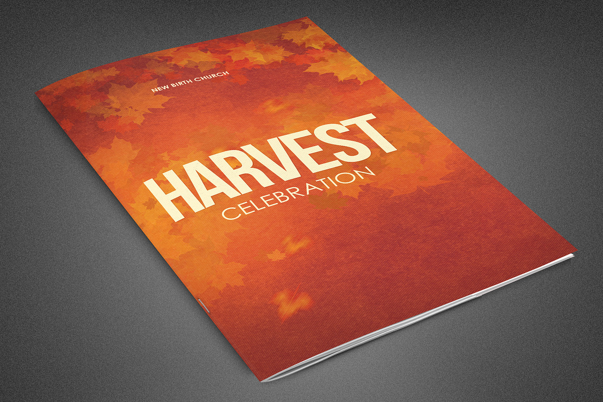 Harvest Celebration Church Bulletin in Brochure Templates - product preview 8