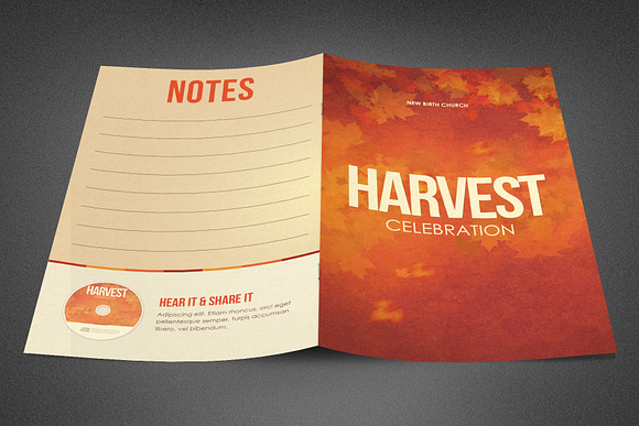 Harvest Celebration Church Bulletin in Brochure Templates - product preview 2