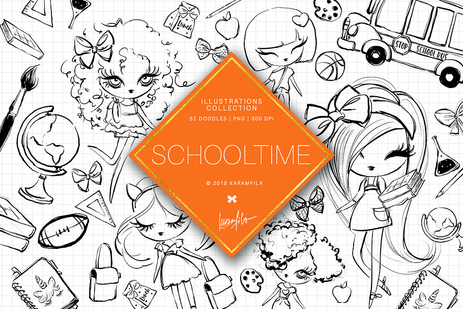 Back to School Doodles Clipart in Illustrations - product preview 8