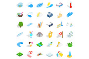 Clean water icons set