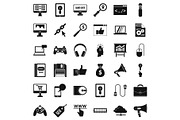 Web page icons set, simple style