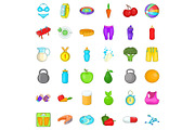 Wellness fit icons set