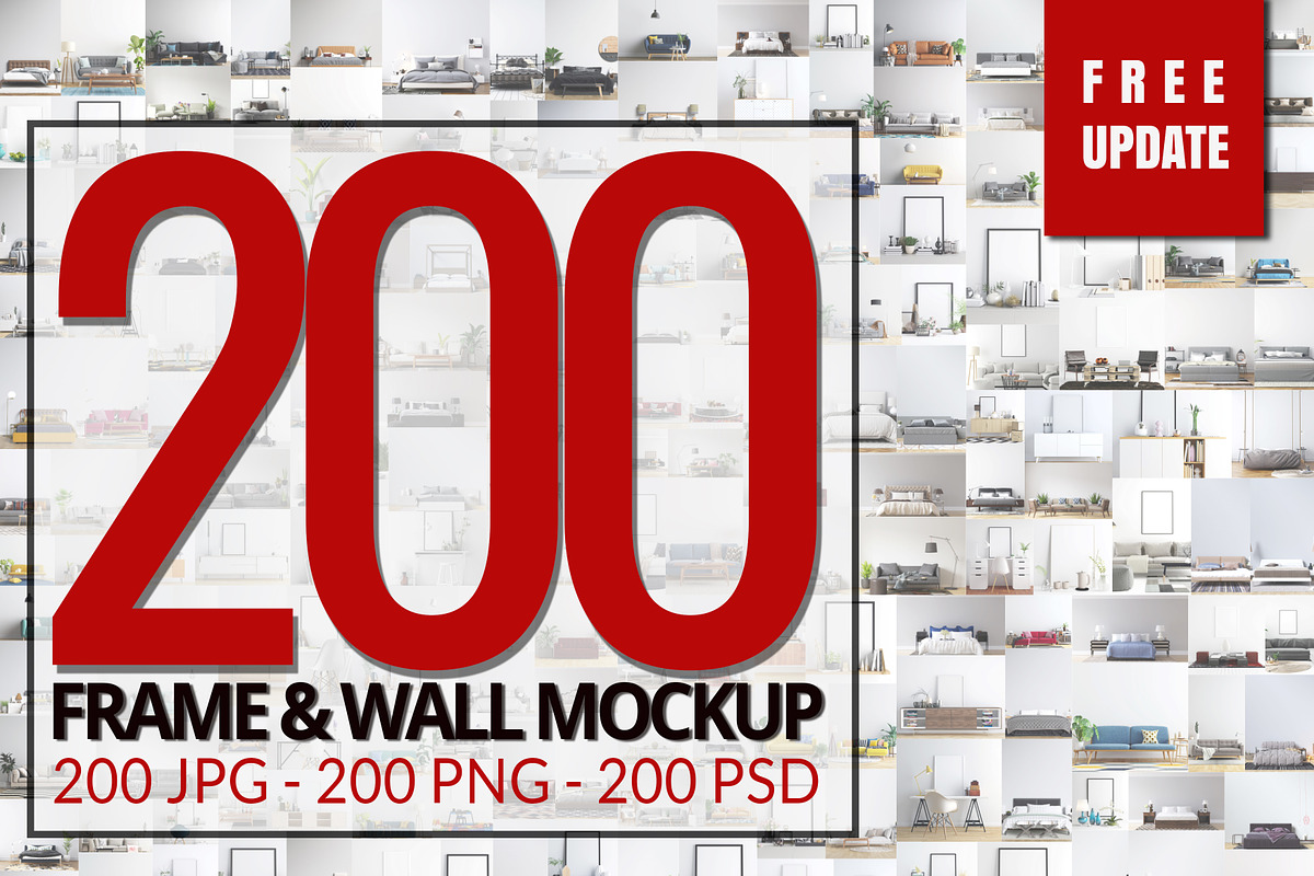 Frame & Wall Mockup - 200 Images in Print Mockups - product preview 8