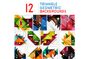 Set of triangle abstract backgrounds