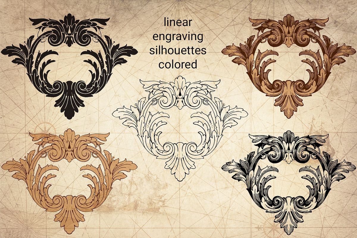 Vintage engraving elements in Illustrations - product preview 8