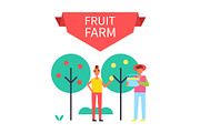 Fruit Farm Poster Harvesting Vector