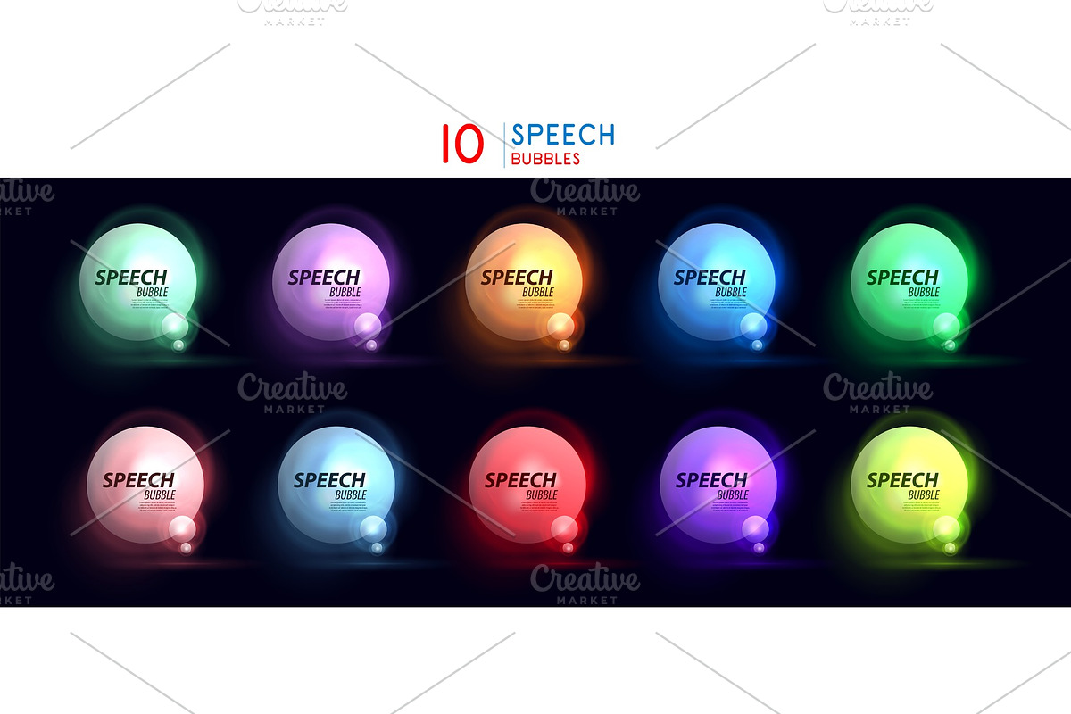 Vector speech bubble icons, spheres in Illustrations - product preview 8