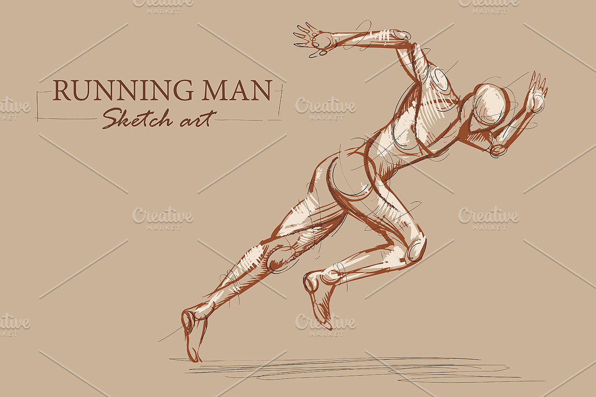 Sketch of running man in Illustrations - product preview 8